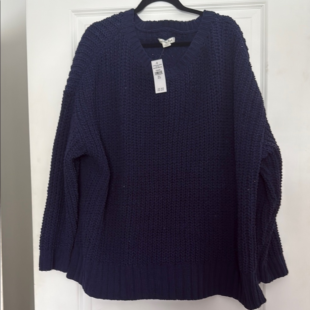 Cozy Navy Blue Knit Sweater